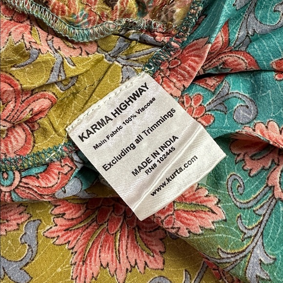 Karma Highway Bohemian Maxi Dress Long Flowy Free -Spirited Summer Floral Size M - Picture 12 of 12